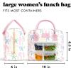 image:imageFit amp Fresh Bloomington Lunch Bag for Women  Insulated Large Lunch Box for Work with Containers LeakResistant StainResistant Zipper Closure Pink Dainty BowsPink Dainty Bows