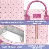 image:imageFit amp Fresh Bloomington Lunch Bag for Women  Insulated Large Lunch Box for Work with Containers LeakResistant StainResistant Zipper Closure Pink Dainty BowsTiny Pink Hearts