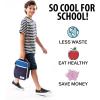 image:imageFit amp Fresh Insulated Lunch Box for Kids Blue Polyester 10 x 825 x 4 with Side Pocket and Front ZipBlue