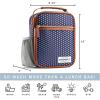 image:imageFit amp Fresh Insulated Lunch Box for Kids Blue Polyester 10 x 825 x 4 with Side Pocket and Front ZipNavy  White Dot