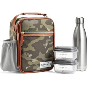 image:imageFit amp Fresh Insulated Lunch Box for Kids Blue Polyester 10 x 825 x 4 with Side Pocket and Front ZipCamo