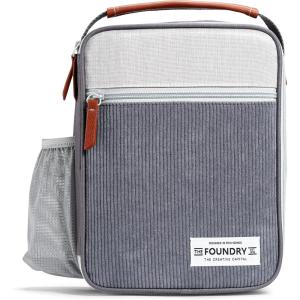 image:imageFit amp Fresh Insulated Lunch Box for Kids Blue Polyester 10 x 825 x 4 with Side Pocket and Front ZipCharcoal
