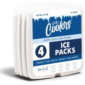 image:imageCool Coolers by Fit amp Fresh Slim Ice Packs Quick Freeze Reusable Ice Packs for Lunch Boxes amp Coolers LongLasting Space Saving Lunch Ice Packs Ivory 4PkIvory