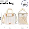 image:imageFit amp Fresh 24Can Soft Cooler Bag Insulated Leak Resistant Portable Soft Sided Bag for Travel Pink GinghamPina Colada Taupe Ivory Stripe