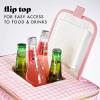 image:imageFit amp Fresh 24Can Soft Cooler Bag Insulated Leak Resistant Portable Soft Sided Bag for Travel Pink GinghamPink Gingham