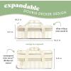 image:imageFit amp Fresh Insulated Casserole Carrier  Double Decker Food Carrier Fits Two 9x13 Dishes Expandable Hot amp Cold Food Transport Bag with Zipper Pocket for Potluck Easter amp Travel Taupe StripePina Colada Stripe