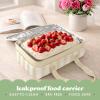 image:imageFit amp Fresh Insulated Casserole Carrier  Double Decker Food Carrier Fits Two 9x13 Dishes Expandable Hot amp Cold Food Transport Bag with Zipper Pocket for Potluck Easter amp Travel Taupe StripePina Colada Stripe