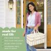 image:imageFit amp Fresh Insulated Casserole Carrier  Double Decker Food Carrier Fits Two 9x13 Dishes Expandable Hot amp Cold Food Transport Bag with Zipper Pocket for Potluck Easter amp Travel Taupe StripePina Colada Stripe