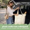 image:imageFit amp Fresh Insulated Grocery Tote Bag  Large Reusable Thermal Cooler Bag for Shopping Food Delivery amp Catering  Premium Leak Resistant Food Carrier Foldable Soft Cooler Pink GinghamPina Colada