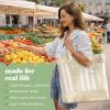 image:imageFit amp Fresh Insulated Grocery Tote Bag  Large Reusable Thermal Cooler Bag for Shopping Food Delivery amp Catering  Premium Leak Resistant Food Carrier Foldable Soft Cooler Pink GinghamPina Colada