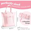image:imageFit amp Fresh Insulated Grocery Tote Bag  Large Reusable Thermal Cooler Bag for Shopping Food Delivery amp Catering  Premium Leak Resistant Food Carrier Foldable Soft Cooler Pink GinghamPink Gingham