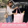 image:imageFit amp Fresh Insulated Grocery Tote Bag  Large Reusable Thermal Cooler Bag for Shopping Food Delivery amp Catering  Premium Leak Resistant Food Carrier Foldable Soft Cooler Pink GinghamPink Gingham