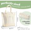 image:imageFit amp Fresh Insulated Grocery Tote Bag  Large Reusable Thermal Cooler Bag for Shopping Food Delivery amp Catering  Premium Leak Resistant Food Carrier Foldable Soft Cooler Pink GinghamPina Colada