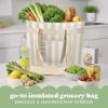 image:imageFit amp Fresh Insulated Grocery Tote Bag  Large Reusable Thermal Cooler Bag for Shopping Food Delivery amp Catering  Premium Leak Resistant Food Carrier Foldable Soft Cooler Pink GinghamPina Colada