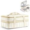image:imageFit amp Fresh Insulated Casserole Carrier  Double Decker Food Carrier Fits Two 9x13 Dishes Expandable Hot amp Cold Food Transport Bag with Zipper Pocket for Potluck Easter amp Travel Taupe StripePina Colada Stripe