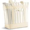 image:imageFit amp Fresh Insulated Grocery Tote Bag  Large Reusable Thermal Cooler Bag for Shopping Food Delivery amp Catering  Premium Leak Resistant Food Carrier Foldable Soft Cooler Pink GinghamPina Colada