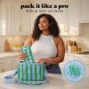 image:imageFit amp Fresh Sidekick Insulated Cooler Bag  Dual Compartment Leakproof Soft Sided Lunch Cooler Small Cooler Bag with Crossbody Strap 15 Can Capacity for Work Beach amp Travel Pina Colada CabanaCoastal Cabana Stripe