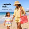 image:imageFit amp Fresh Sidekick Insulated Cooler Bag  Dual Compartment Leakproof Soft Sided Lunch Cooler Small Cooler Bag with Crossbody Strap 15 Can Capacity for Work Beach amp Travel Pina Colada CabanaDaiquiri Cabana Stripe