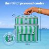 image:imageFit amp Fresh Sidekick Insulated Cooler Bag  Dual Compartment Leakproof Soft Sided Lunch Cooler Small Cooler Bag with Crossbody Strap 15 Can Capacity for Work Beach amp Travel Pina Colada CabanaCoastal Cabana Stripe