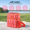 image:imageFit amp Fresh Sidekick Insulated Cooler Bag  Dual Compartment Leakproof Soft Sided Lunch Cooler Small Cooler Bag with Crossbody Strap 15 Can Capacity for Work Beach amp Travel Pina Colada CabanaDaiquiri Cabana Stripe