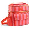 image:imageFit amp Fresh Sidekick Insulated Cooler Bag  Dual Compartment Leakproof Soft Sided Lunch Cooler Small Cooler Bag with Crossbody Strap 15 Can Capacity for Work Beach amp Travel Pina Colada CabanaDaiquiri Cabana Stripe