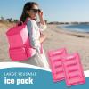 image:imageCool Coolers Reusable XL Soft Ice Packs for Coolers LongLasting Lunch Box Ice Pack High Performance Quick Freeze 2Pk Taupe StripeHot Pink