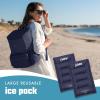 image:imageCool Coolers Reusable XL Soft Ice Packs for Coolers LongLasting Lunch Box Ice Pack High Performance Quick Freeze 2Pk Taupe StripeMidnight Blue