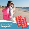image:imageCool Coolers Reusable XL Soft Ice Packs for Coolers LongLasting Lunch Box Ice Pack High Performance Quick Freeze 2Pk Taupe StripePink Stripe