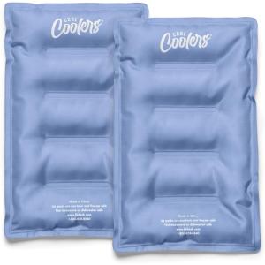 image:imageCool Coolers Reusable XL Soft Ice Packs for Coolers LongLasting Lunch Box Ice Pack High Performance Quick Freeze 2Pk Taupe StripeCornflower Blue