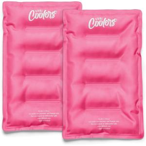 image:imageCool Coolers Reusable XL Soft Ice Packs for Coolers LongLasting Lunch Box Ice Pack High Performance Quick Freeze 2Pk Taupe StripeHot Pink