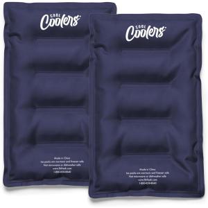 image:imageCool Coolers Reusable XL Soft Ice Packs for Coolers LongLasting Lunch Box Ice Pack High Performance Quick Freeze 2Pk Taupe StripeMidnight Blue