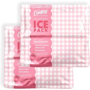 image:imageCool Coolers by Fit amp Fresh Reusable Ice Packs for Coolers  Large LongLasting Freezer Packs Puncture Resistant BPAFree Gel Ice Packs for Coolers Lunch Boxes Camping amp Picnic 2PK Pink GinghamPink Gingham