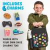 image:imageFit amp Fresh Lunch Box For Kids Boys amp Girls School Camp Insulated Bag With Shoe Charm Slots For Personalization Holographic PinkBlack