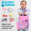 image:imageFit amp Fresh Lunch Box For Kids Boys amp Girls School Camp Insulated Bag With Shoe Charm Slots For Personalization Holographic PinkHolographic Pink