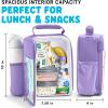 image:imageFit amp Fresh Lunch Box For Kids Boys amp Girls School Camp Insulated Bag With Shoe Charm Slots For Personalization Holographic PinkHolographic Purple