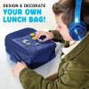 image:imageFit amp Fresh Lunch Box For Kids Boys amp Girls School Camp Insulated Bag With Shoe Charm Slots For Personalization Holographic PinkNavy Blue