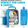 image:imageFit amp Fresh Lunch Box For Kids Boys amp Girls School Camp Insulated Bag With Shoe Charm Slots For Personalization Holographic PinkOcean Blue