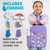 image:imageFit amp Fresh Lunch Box For Kids Boys amp Girls School Camp Insulated Bag With Shoe Charm Slots For Personalization Holographic PinkPurple