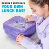 image:imageFit amp Fresh Lunch Box For Kids Boys amp Girls School Camp Insulated Bag With Shoe Charm Slots For Personalization Holographic PinkPurple