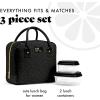 image:imageFit amp Fresh Bloomington Lunch Bag for Women  Insulated Large Lunch Box for Work with Containers LeakResistant StainResistant Zipper Closure Black Feline FineBlack Feline Fine
