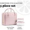image:imageFit amp Fresh Bloomington Lunch Bag for Women  Insulated Large Lunch Box for Work with Containers LeakResistant StainResistant Zipper Closure Black Feline FineMauve