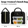 image:imageFit amp Fresh Bloomington Lunch Bag for Women  Insulated Large Lunch Box for Work with Containers LeakResistant StainResistant Zipper Closure Black Feline FineBlack Feline Fine