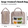 image:imageFit amp Fresh Bloomington Lunch Bag for Women  Insulated Large Lunch Box for Work with Containers LeakResistant StainResistant Zipper Closure Black Feline FineMocha Feline Fine