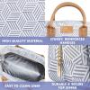 image:imageFit amp Fresh Bloomington Lunch Bag for Women  Insulated Large Lunch Box for Work with Containers LeakResistant StainResistant Zipper Closure Black Feline FineGrey Seaport Geo