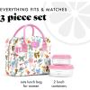 image:imageFit amp Fresh Bloomington Lunch Bag for Women  Insulated Large Lunch Box for Work with Containers LeakResistant StainResistant Zipper Closure Thick Stripe SageColor Bows  Flowers