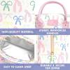 image:imageFit amp Fresh Bloomington Lunch Bag for Women  Insulated Large Lunch Box for Work with Containers LeakResistant StainResistant Zipper Closure Thick Stripe SagePink Dainty Bows