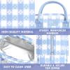 image:imageFit amp Fresh Bloomington Lunch Bag for Women  Insulated Large Lunch Box for Work with Containers LeakResistant StainResistant Zipper Closure Thick Stripe SageCornflower Blue Picnic