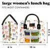 image:imageFit amp Fresh Bloomington Lunch Bag for Women  Insulated Large Lunch Box for Work with Containers LeakResistant StainResistant Zipper Closure Thick Stripe SageFall Bows