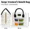 image:imageFit amp Fresh Bloomington Lunch Bag for Women  Insulated Large Lunch Box for Work with Containers LeakResistant StainResistant Zipper Closure Thick Stripe SageBlack Sketched Bows
