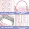 image:imageFit amp Fresh Bloomington Lunch Bag for Women  Insulated Large Lunch Box for Work with Containers LeakResistant StainResistant Zipper Closure Thick Stripe SagePink Wallpaper Bows